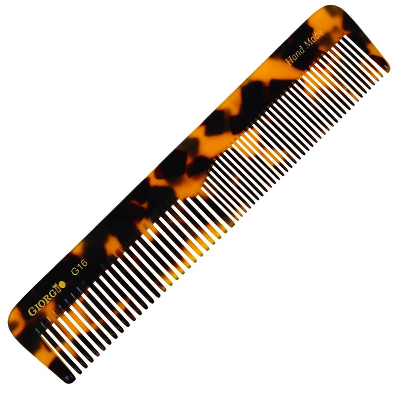 Giorgio G16 Fine Tooth and Wide Tooth Detangler Comb  Hair Comb for Men and for Women  Ideal as a Hair Styling Barber Comb and Detangler  Saw Cut and Handmade Yellow Tokyo